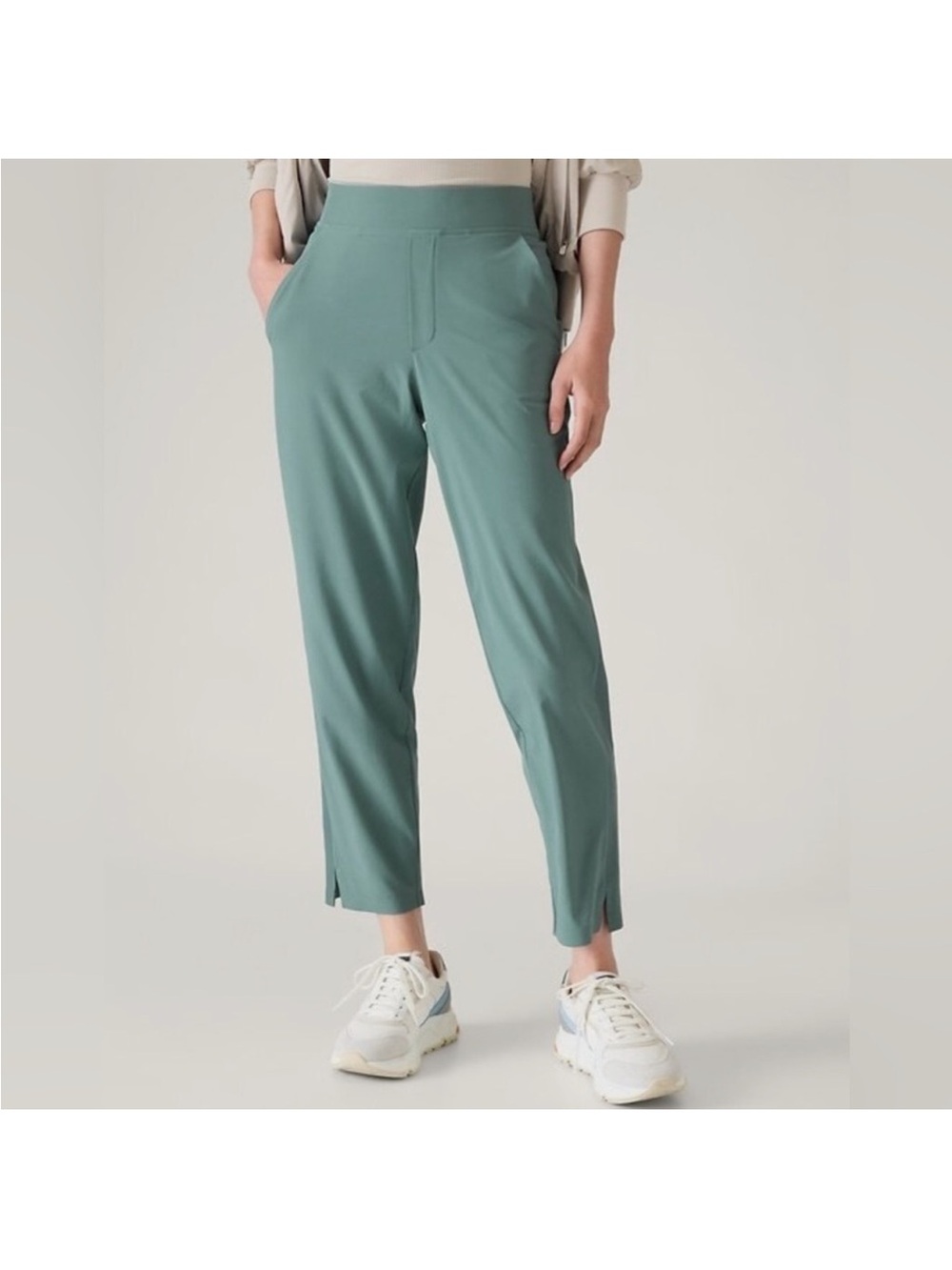 Athleta Brooklyn Mid Rise Ankle Pants Oxidized Green Size 8 198671